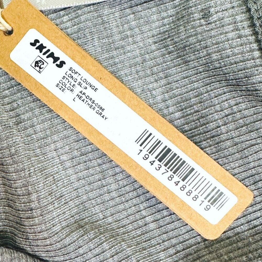 SKIMS Soft Lounge Long Slip Dress - Heather Gray - Size Large - Picture 6 of 8